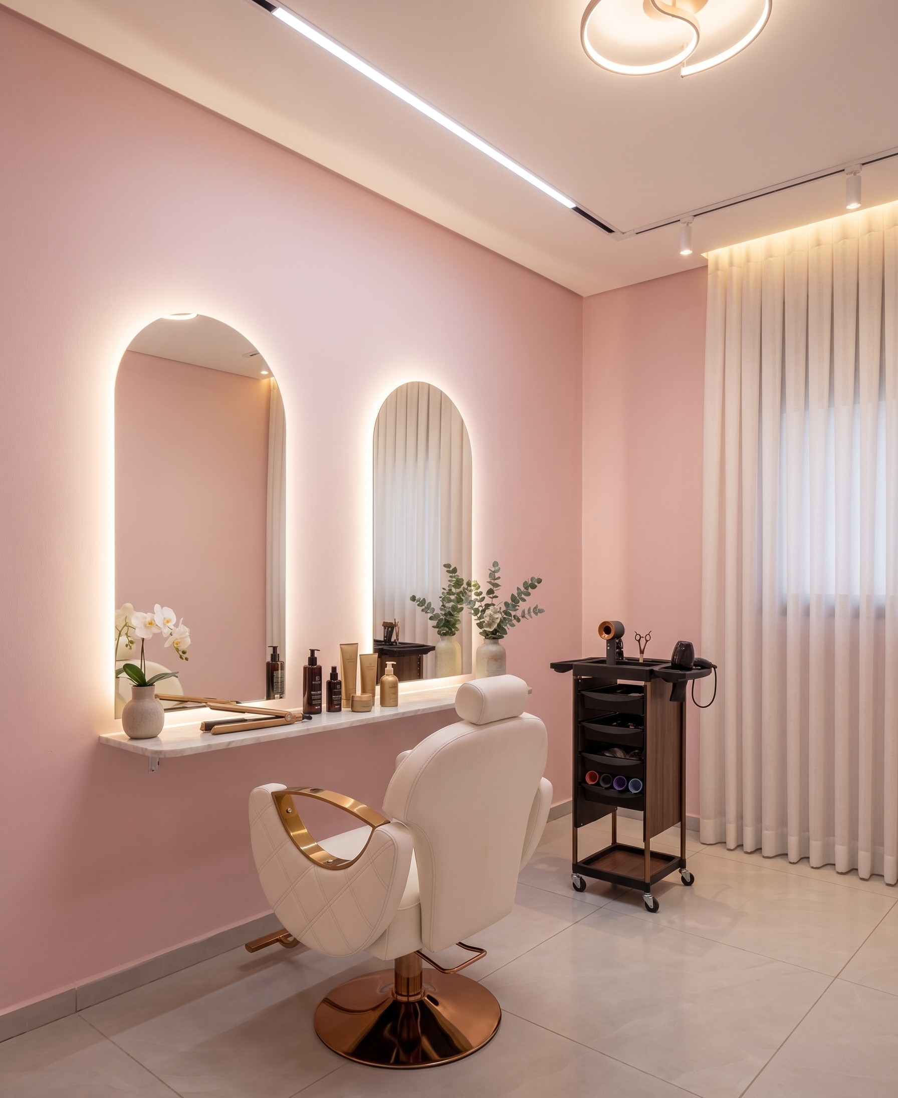 חנה חורש בעבודה על החלקת שיער אורגנית בקליניקה