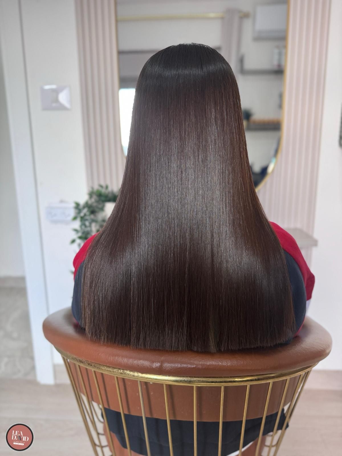 תוצאה מעבודת החלקת שיער אורגנית - חנה חורש, שיער חלק ומבריק