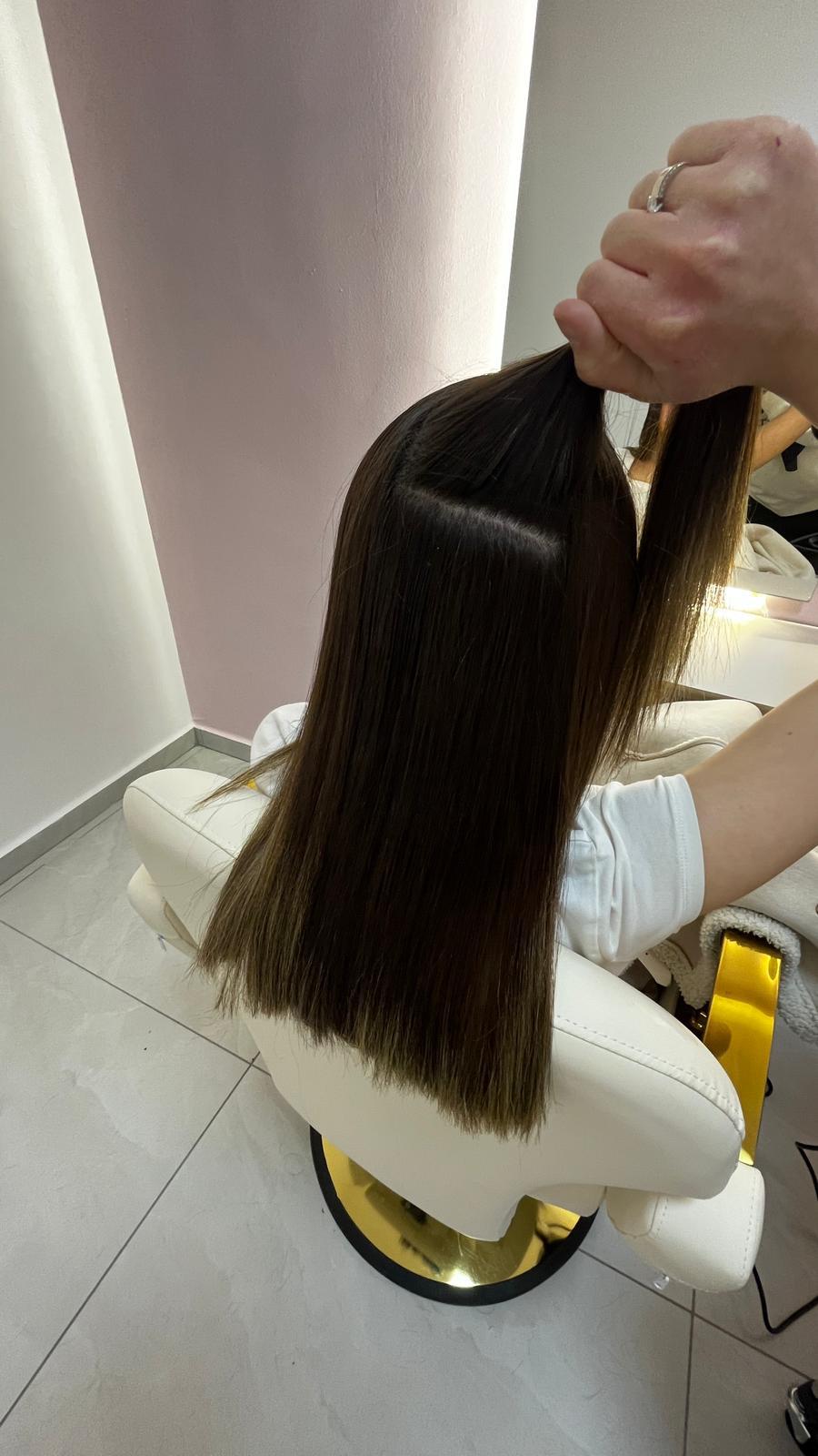 תוצאה מעבודת החלקת שיער אורגנית - חנה חורש, שיער חלק ומבריק